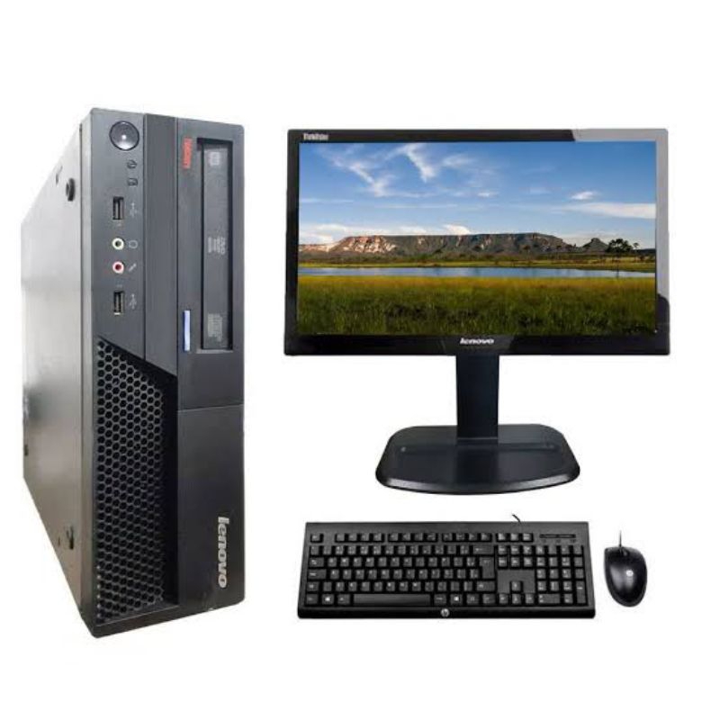 Pc lnv core 2 duo HD de 500gb completo com  monitor de 19 wi-fi