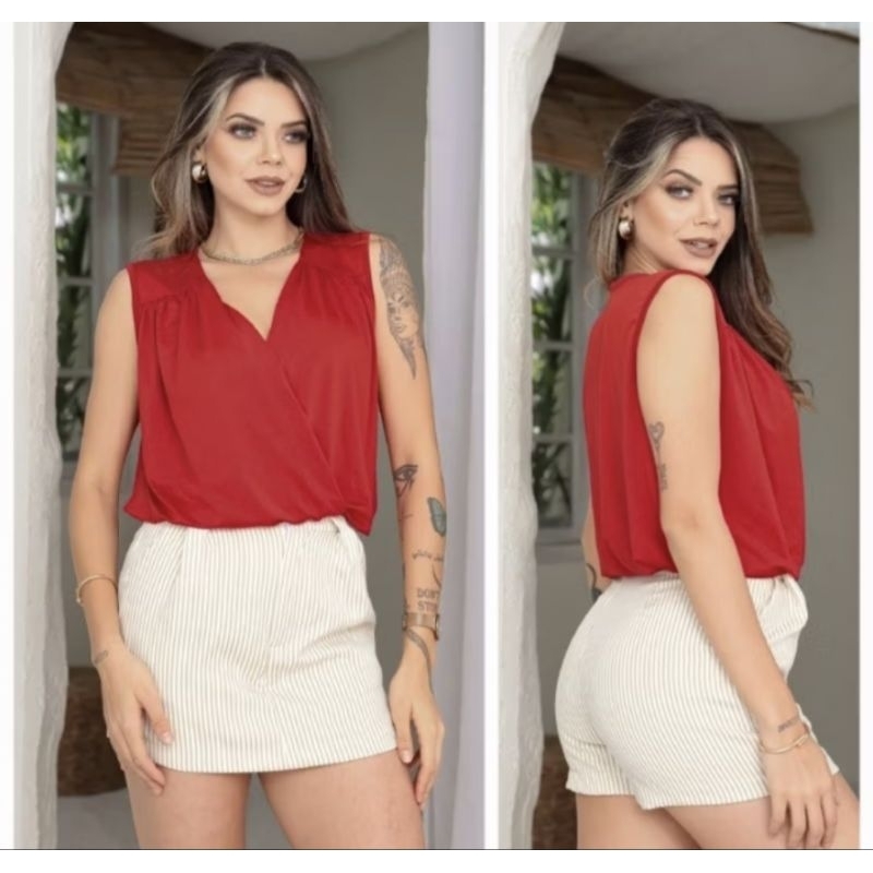 cropped traspassado cruzado |blusa verão | moda feminina | poliamida tendência