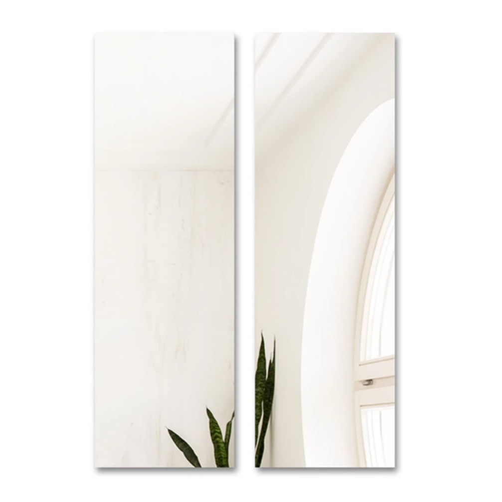 Kit 2 Espelhos 60x30cm + Fita Dupla Face Multiuso Decorativo Guarda Roupa De Parede em Oferta na Shopee