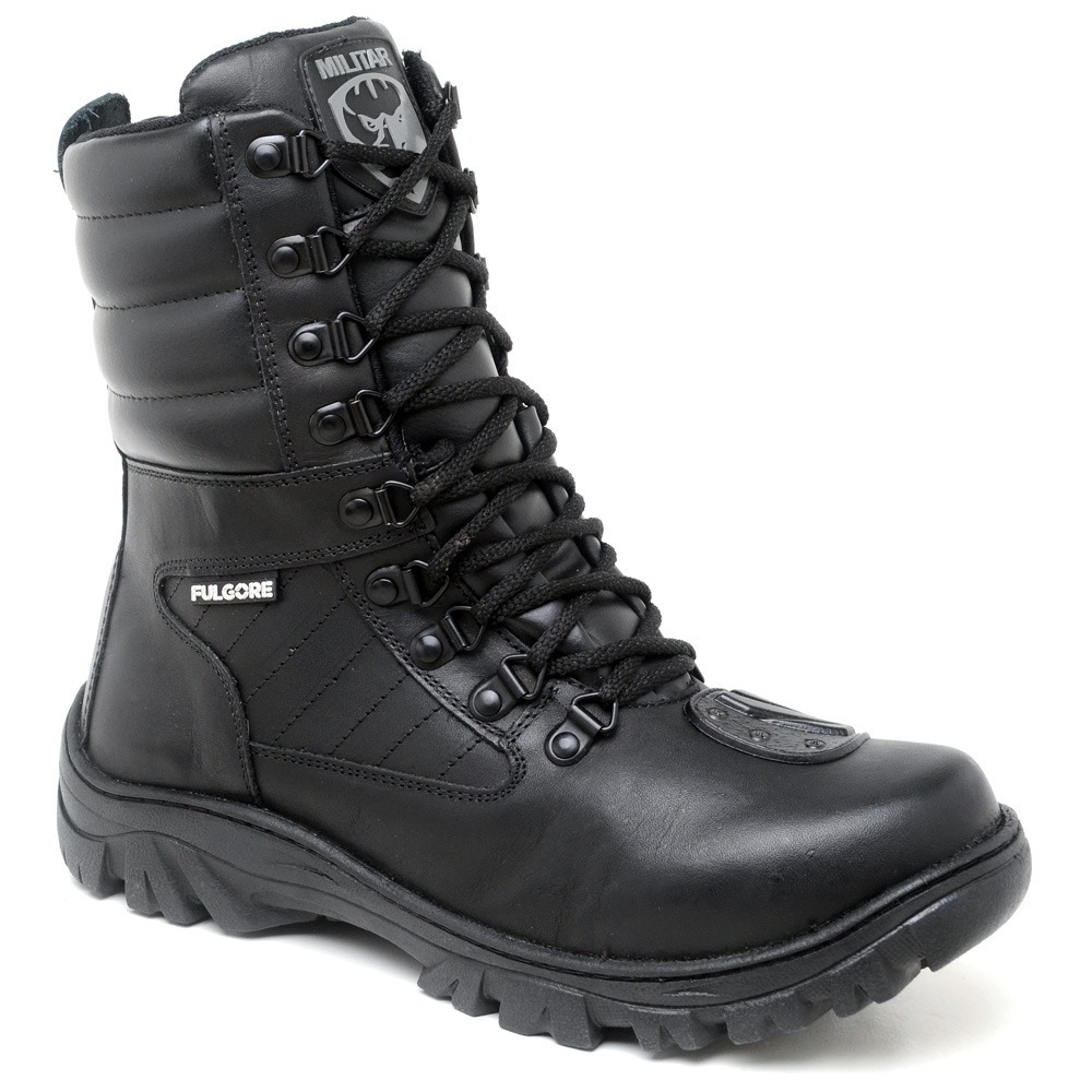 Bota Coturno Fulgore Tenis Adventure Militar Motociclista Em Couro Proteção de Marcha Patrulha