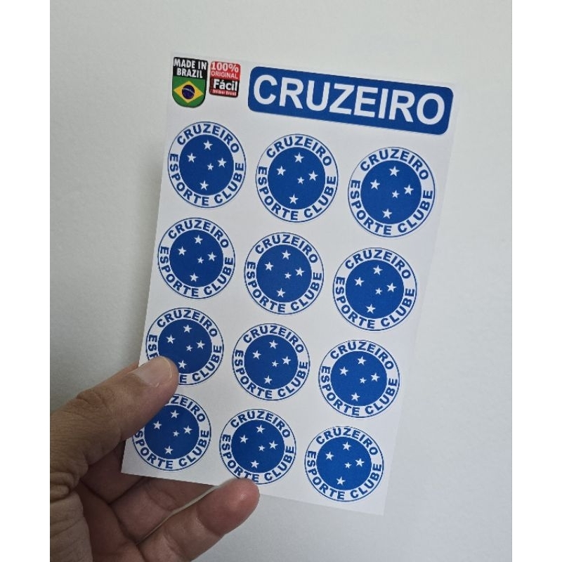12 Adesivos Cruzeiro - Perfeitos para Notebook, Garrafas e Muito Mais | Alta Qualidade e Resistente à Água
