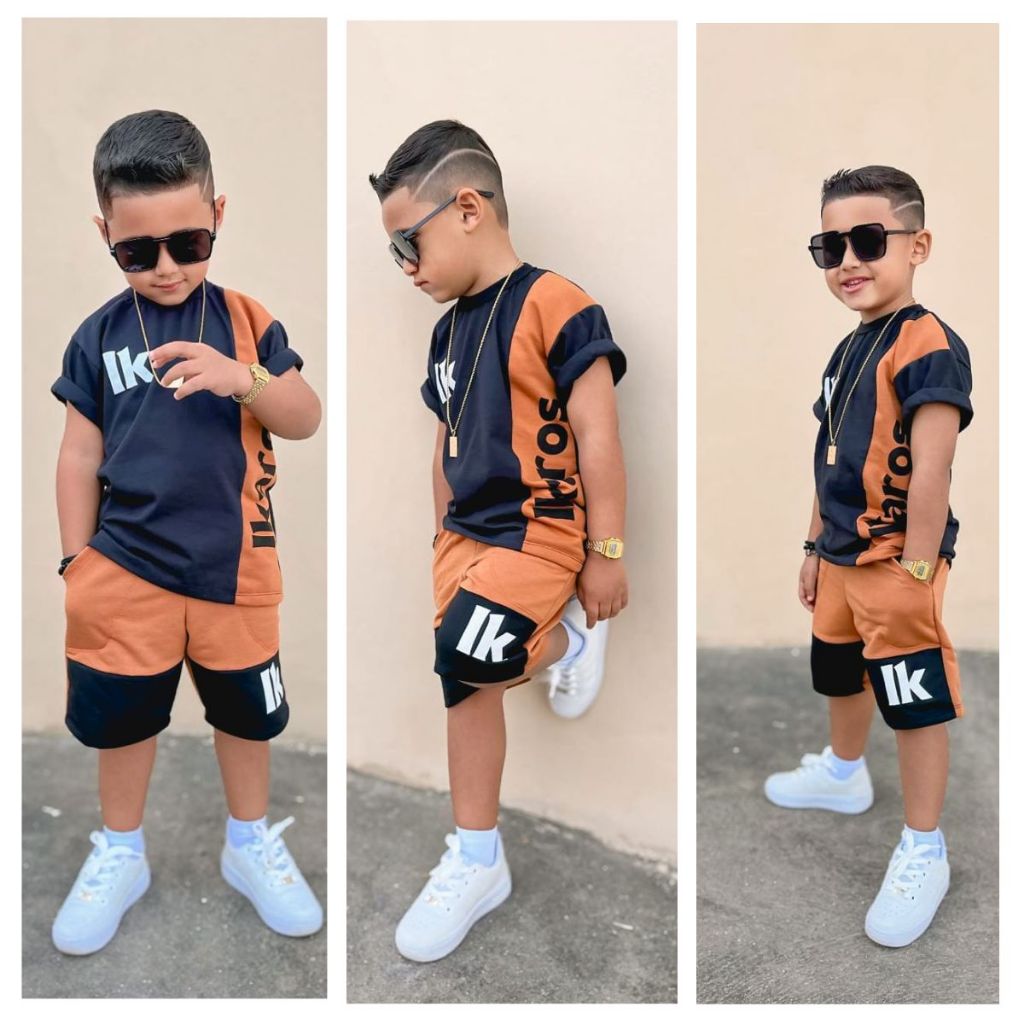 Conjunto Masculino Juvenil Bloqueirinho Super estiloso 4 ao 14 anos de idade