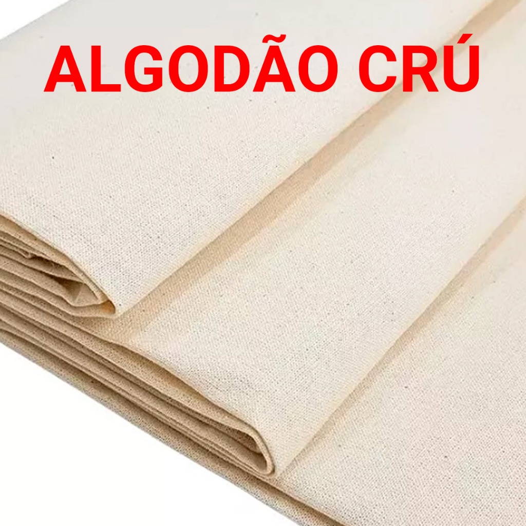 Tecido Algodão Crú - Ecológico - 100% Algodão Cru - Largura 1,70m Cretone