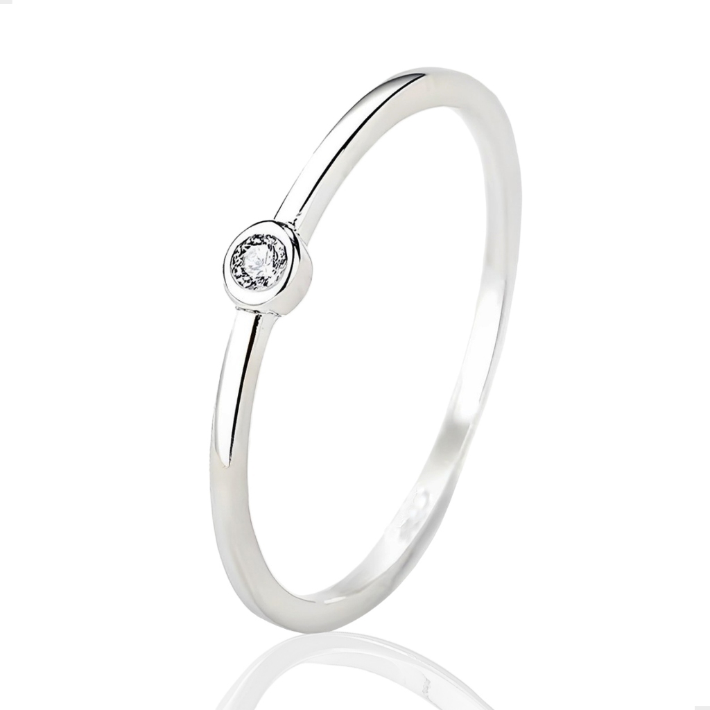 Anel Prata 925 Solitário Zircônia 3mm Saint Germain em Oferta na Shopee