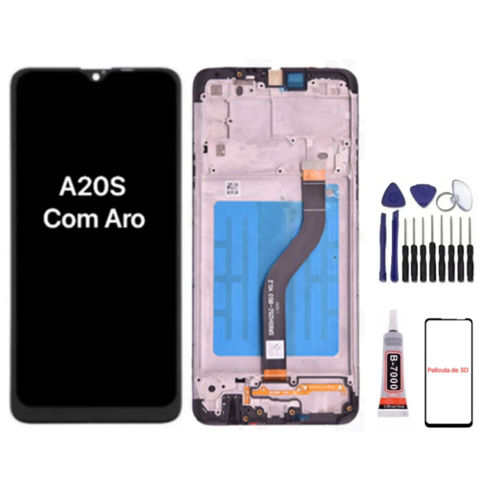 Frontal Touch Lcd Display Tela Compatível Galaxy A20s A207 Sem Aro / Com Aro