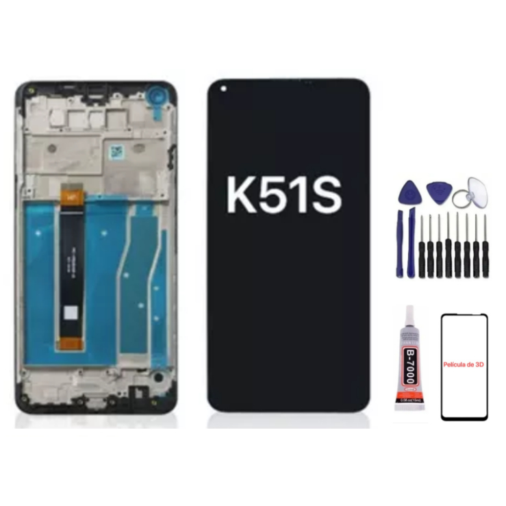 Tela Frontal Display Lcd Touch LG K51s K510 Lmk510bmw Com Aro E Sem Aro A Pronta Entrega