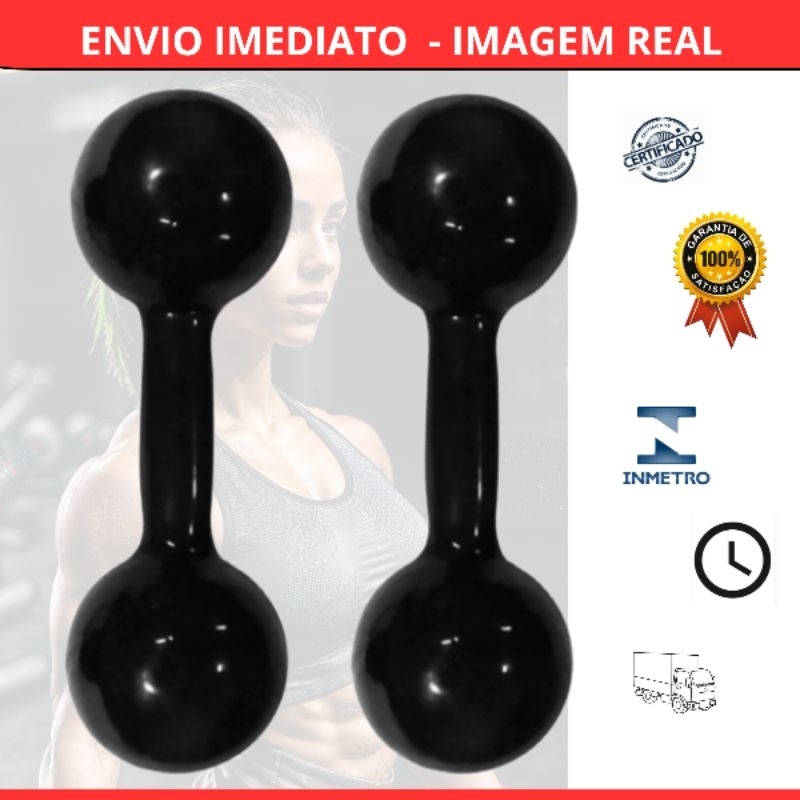 Halter o PAR 2KG CADA  total 4kg emborrachado halteres barato