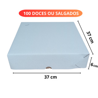 Caixa Para 100 Doces Brigadeiros Salgados 37x37x6cm em Oferta na Shopee