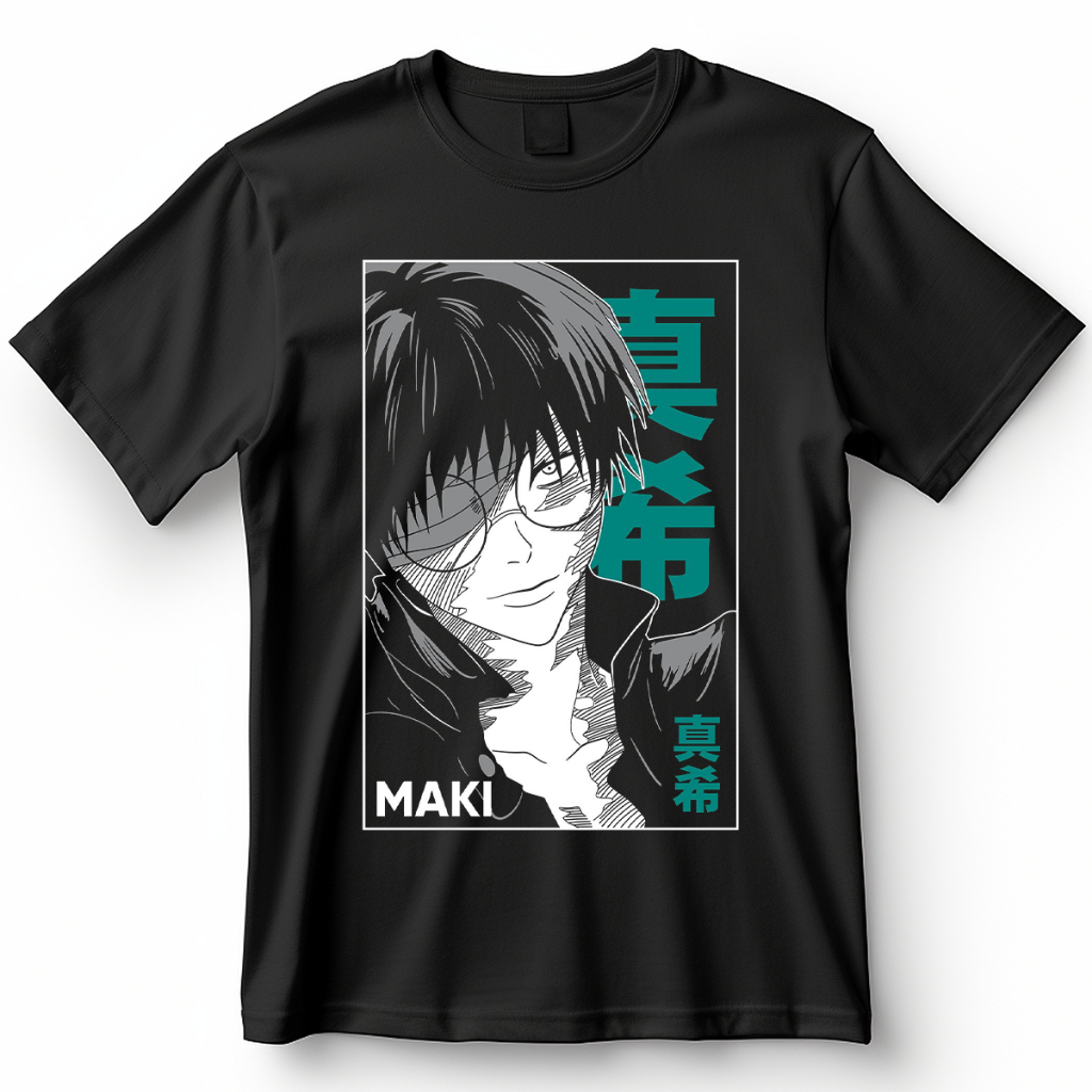 Camisa Maki Zenin Jujutsu Kaisen Blusa Camiseta de Anime 100% Algodão