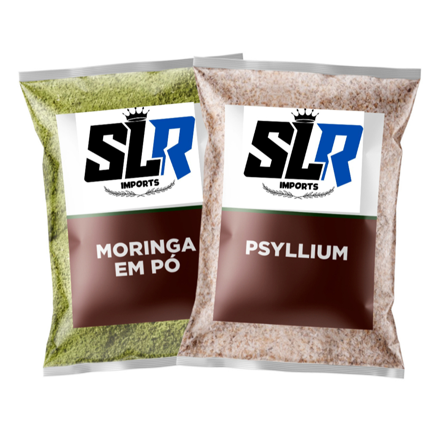 Kit Psyllium + Moringa 100% Pura Natural 200g Cada em Oferta na Shopee