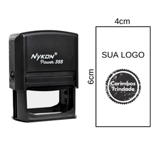 CARIMBO AUTOMÁTICO PERSONALIZADO l LOGO l NYKON 355 l TINTA COLORIDA l TECIDO l GUARDANAPO em Oferta na Shopee