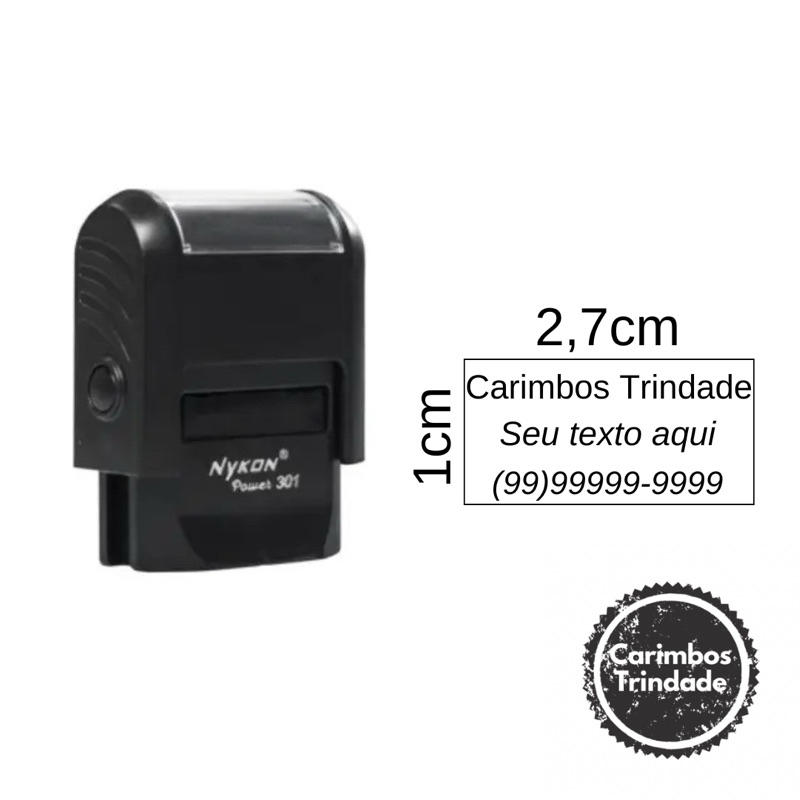 Carimbo Automático PEQUENO PERSONALIZADO NYKON 301 em Oferta na Shopee