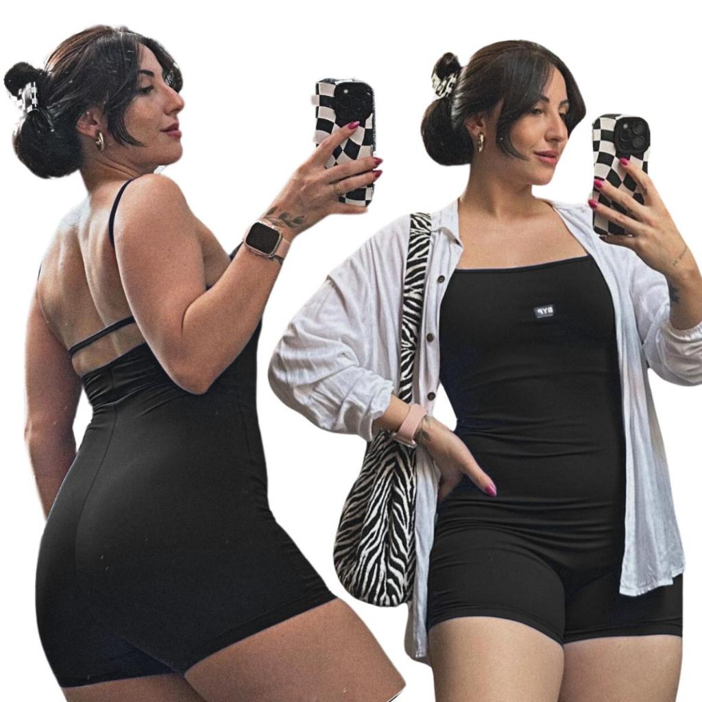 Macaquinho Fitness Poliamida Feminino Academia Corrida Crossfit Yoga Natação Zero Transparência em Oferta na Shopee