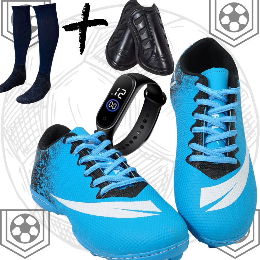 CHUTEIRA SOCIETY ADULTO INFANTIL com MEIÃO RELOGIO e CANELEIRA Colada e Costurada Promoção