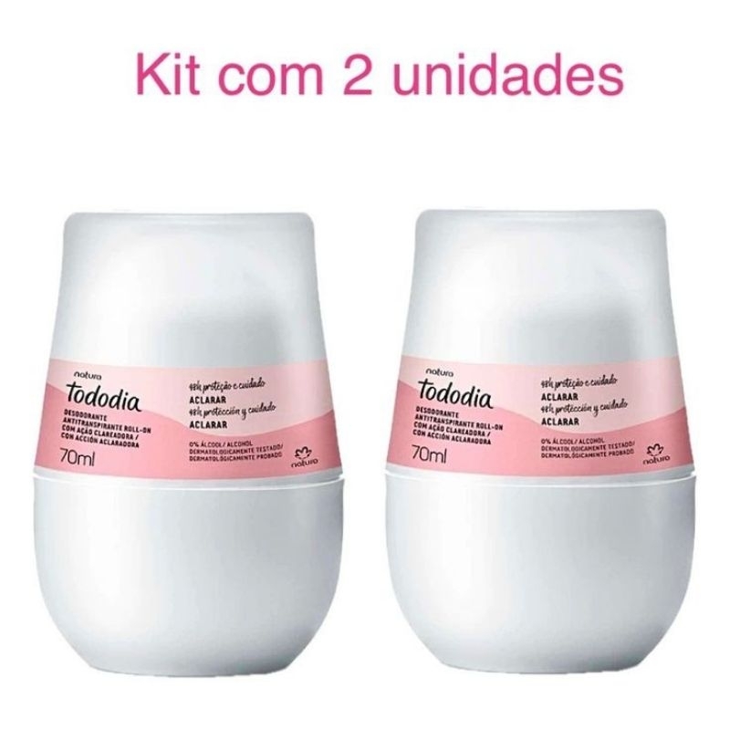 Desodorante Antitranspirante Roll-on Natura 70 ml kit com 02 unidades a escolher