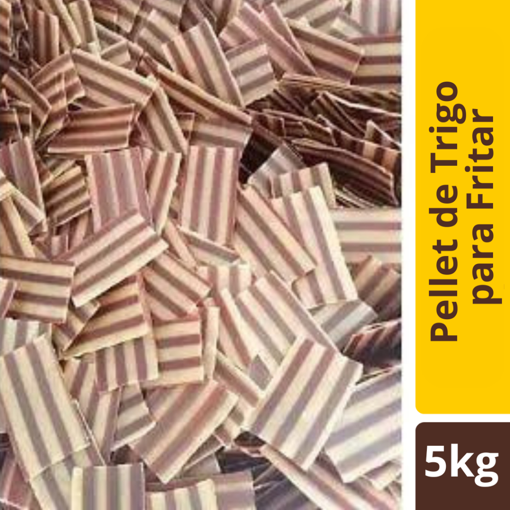 Pellet de Trigo Para Fritar Listrada Crua 5kg Pururuca de Trigo Listrada Fritar Salgadinho de Bacon + Tempero de Bacon