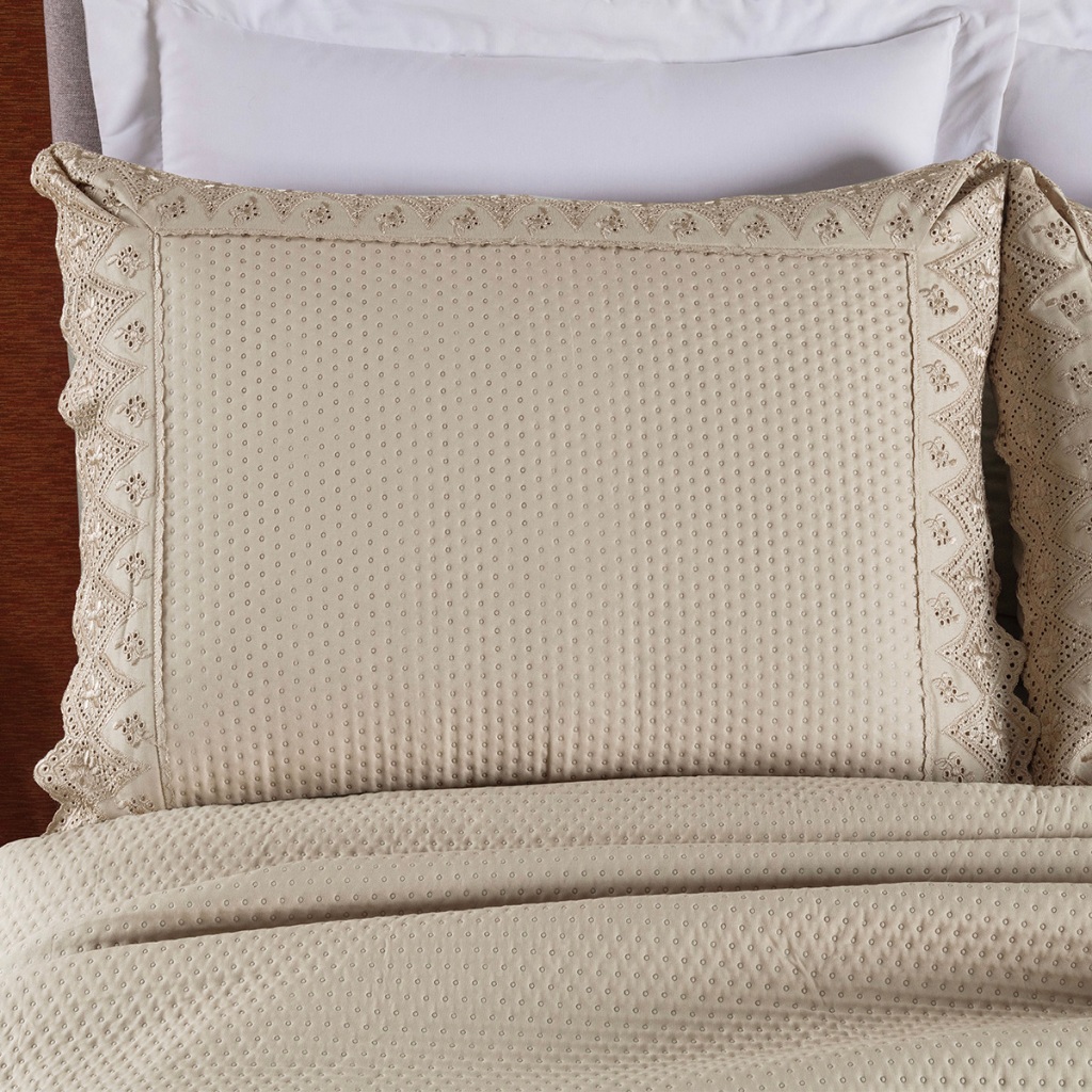 Colcha Cobre Leito Queen 3 peças percal 300 Fios com Bordado LUXO MADRI Avela