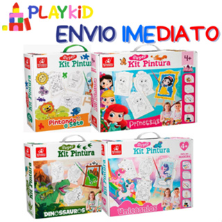 Super Kit Pintura - Criança Com 4 Telas Cavalete + 6 Tintas - Brincadeira em Oferta na Shopee