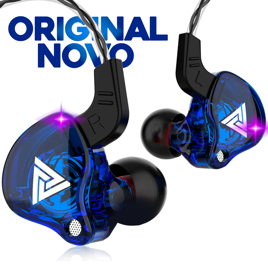Crystal Azul Qkz ak6 Fone De Ouvido Com Fio De 3,5mm Fone Estéreo hifi De Cobre Baixo Música De Corrida Jogos Esportivo