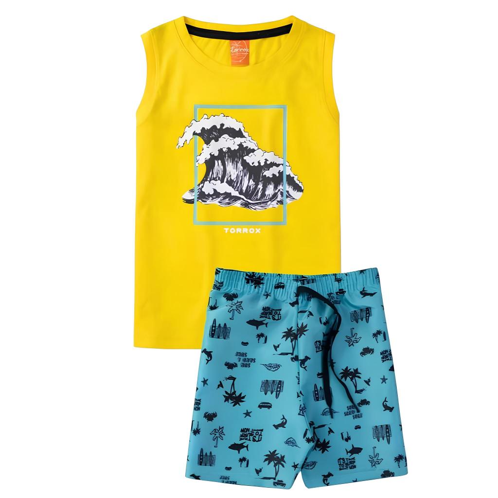 Conjunto Regata Verão + Shorts ÚLTIMAS UNIDADES! Infantil Tamanho 4 Juvenil Masculino