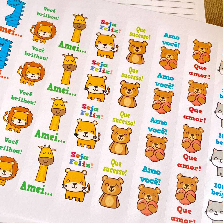 200 adesivos de Incentivos escolares bichinhos cute antigo VOLTA ÀS AULAS 2026 em Oferta na Shopee