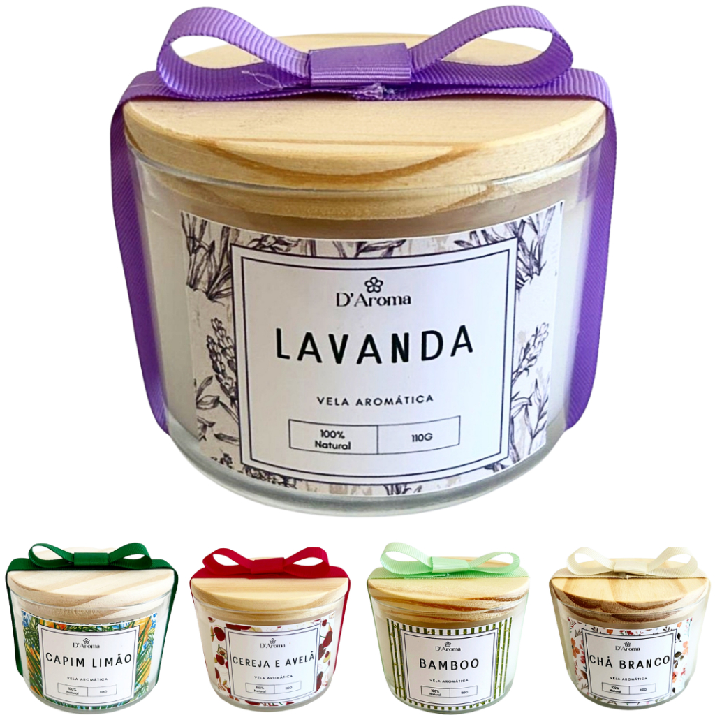 Imagem Vela Aromática artesanal 5 fragrâncias 110g PREMIUM