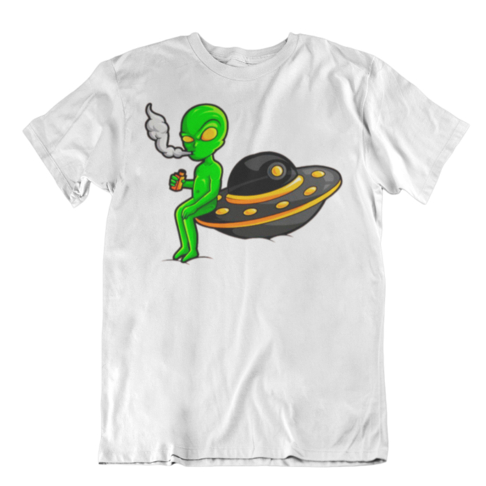 Camiseta E.T Alien Fumando Vape Unissex Camisa 100% Algodão Com Reforço, Com de Até 24h