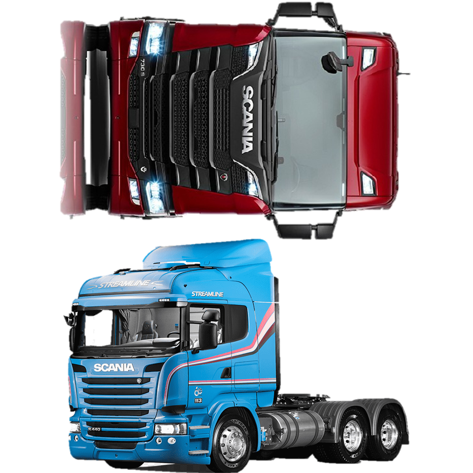 KIT 6 DISPLAYS DE MDF DE 20CM CAMINHÃO SCANIA