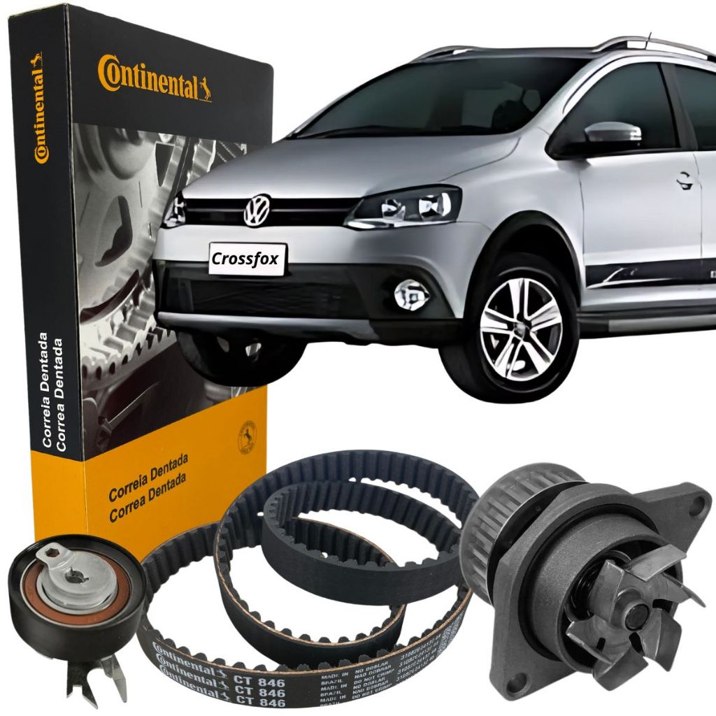 Kit Correia Dentada E Tensor Bomba Dagua  Fox 1.0 1.6 Orig em Oferta na Shopee