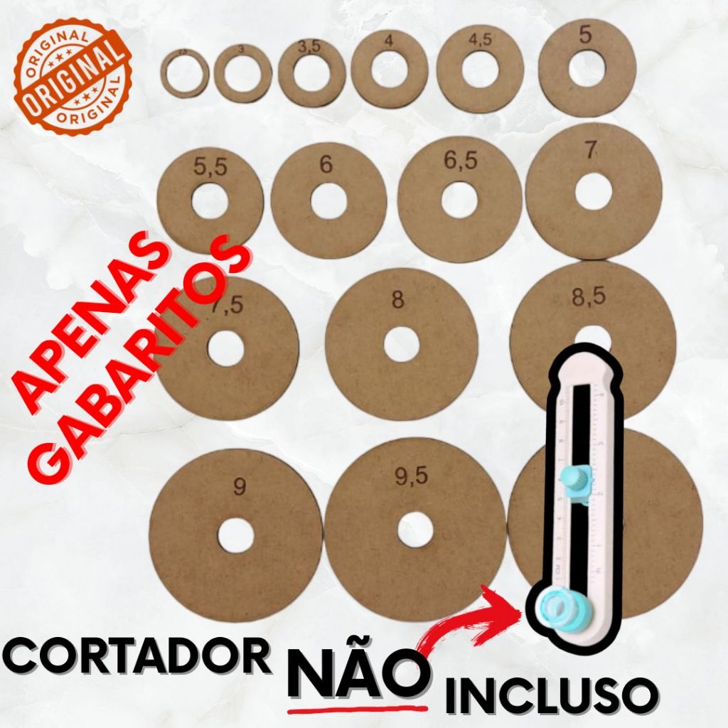 Kit Perfeito para Cortador Circular - 16 Gabaritos de MDF para Papel e Adesivos!