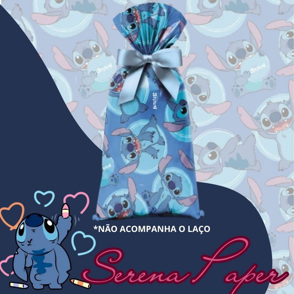 SACO DE PRESENTE STITCH M2 / 20x29cm / CROMUS / PAPEL DE PRESENTE em Oferta na Shopee