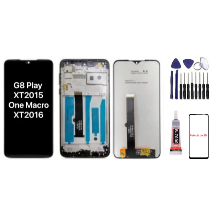 Tela Frontal Touch Display Compatível Moto G8 Play XT 2015 / Moto One Macro XT2016 A Pronta Entrega