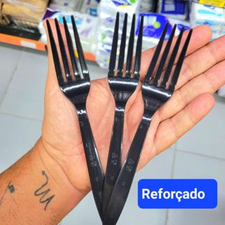Garfo Preto Talher Refeição Forte Reforçado Descartável Para Churrasco Festa 100 200 300 Unidades em Oferta na Shopee
