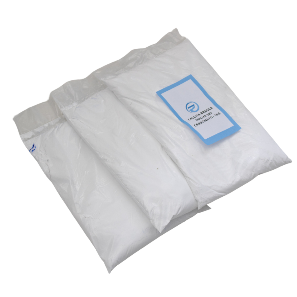 Carbonato De Cálcio 1 Kg - Calcita Branca Malha 325 em Oferta na Shopee