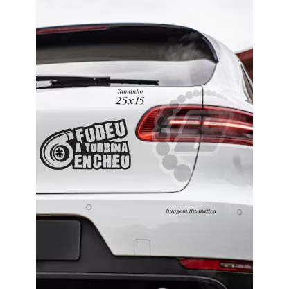 Adesivo Carro TURBINA ENCHEU / Tuning Marcas Carro Esportivo Rebaixado