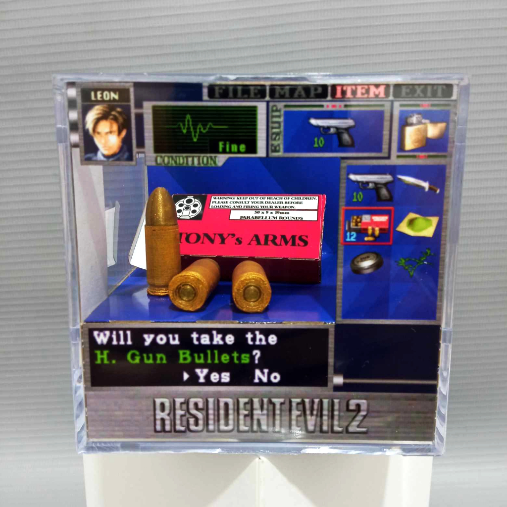 Cubo Diorama Resident Evil 2 Menu de Itens