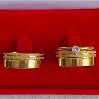 Par 2 Aliança 8mm Aço Inox Jateado Ouro 18k Casamento Noivado com anel solitário em Oferta na Shopee