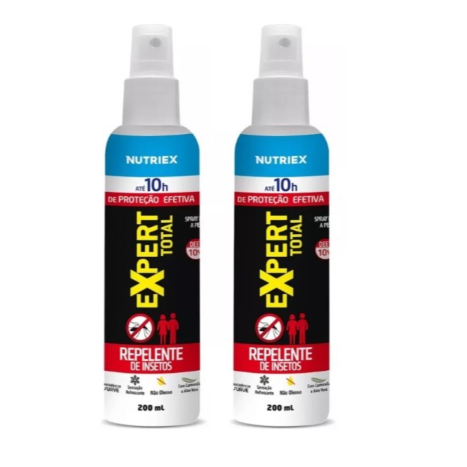 Kit com 2 Spray Repelente de Insetos Nutriex Expert Total Family 10 Horas 200ml - Nutriex