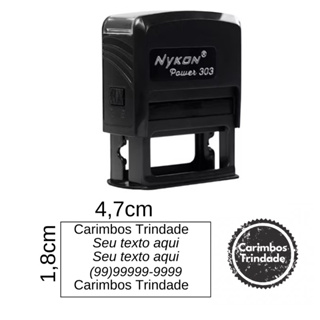 Carimbo Automático 303 Nykon PERSONALIZADO em Oferta na Shopee