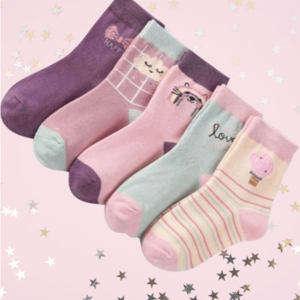 Kit Meias Infantil 18 pares Feminino Menina Estampadas 2 a 4 Anos