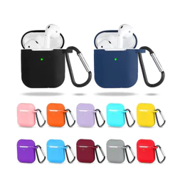 Capa AirPods 1 E 2 i11, i12, i7, i8, i9 TWS +MOSQUETÃO Capinha Silicone Para Apple Protetora de Fone De Ouvido Sem Fio