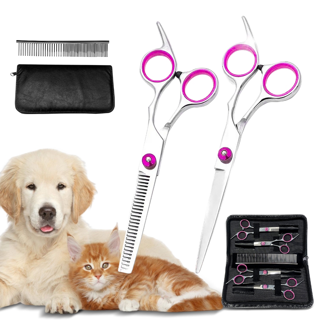 5 Kit Cão De Aço Inoxidável/pet Tesoura/Curva Para Cima/Afiada Cães/Animais/Gatos em Oferta na Shopee