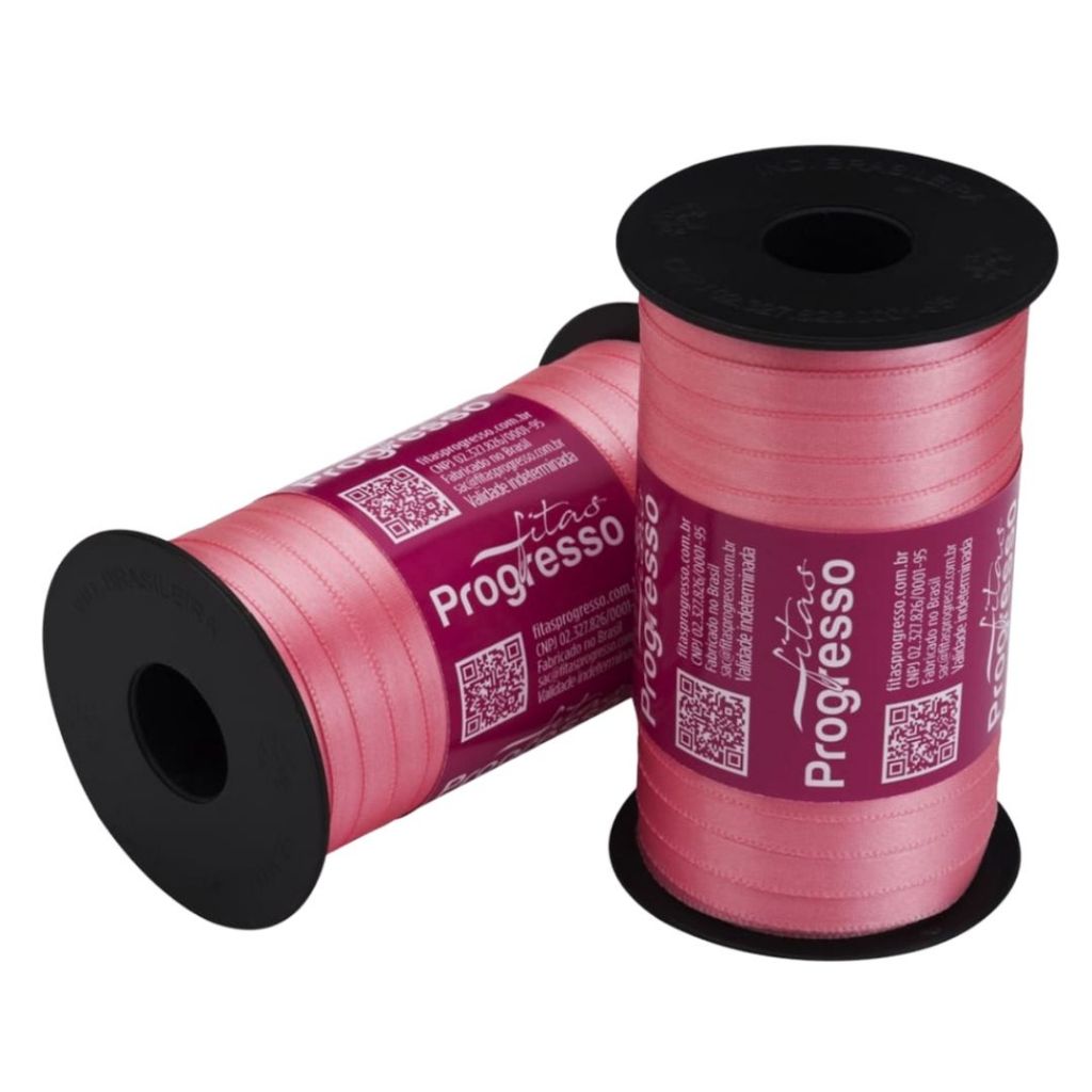 1~4 Fita de Cetim Rosa Pétala 100 Metros 7Mm - Cód-009