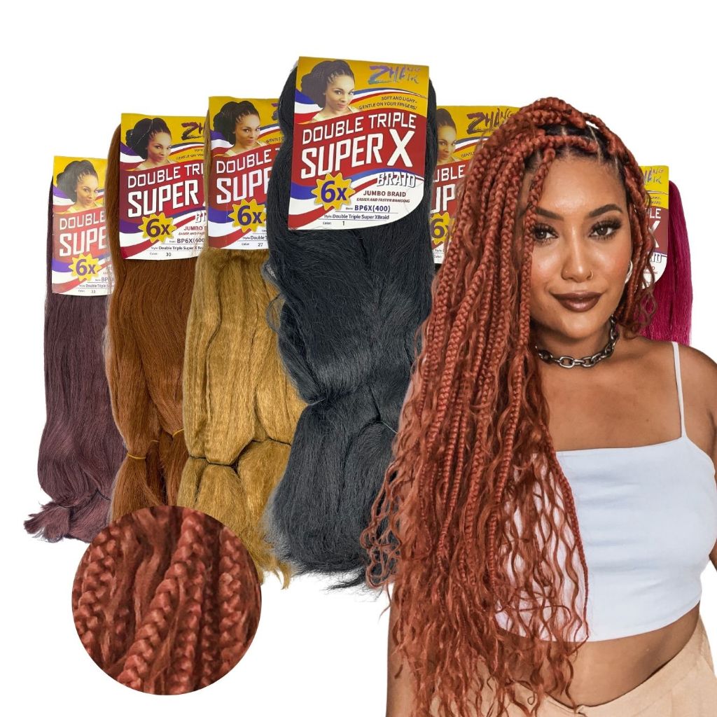 cabelo jumbão super x 400 gramas pacotão que faz uma cabeça- jumbo para tranças boxeadora