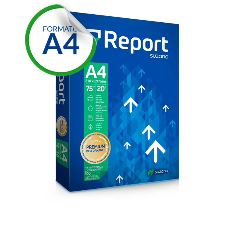 Papel Sulfite Report A4 500/1000 Folhas de 75g Cor Branco 210x297 Qualidade Premium Resma