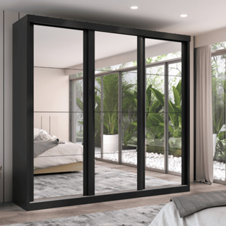 Guarda Roupa Casal Sevilha 6 gavetas com espelho nas 3 portas em Oferta na Shopee