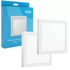Kit 2 Painel Plafon Sobrepor Quadrado Led 24w Bivolt ELGIN