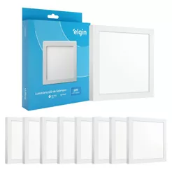 Kit 8 Painel Plafon Sobrepor Quadrado Led 24w Bivolt ELGIN