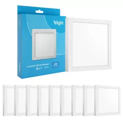 Kit 9 Painel Plafon Sobrepor Quadrado Led 24w Bivolt ELGIN