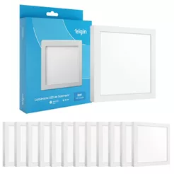 Kit 12 Painel Plafon Sobrepor Quadrado Led 24w Bivolt ELGIN